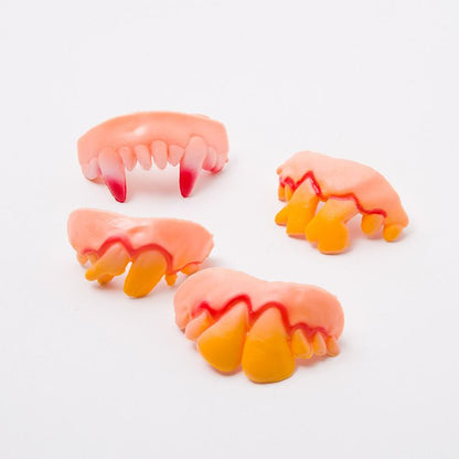 10PCS Ugly Fake Halloween Vampire Fangs Teeth Halloween Decoration Theme Costume Party Favors Vampire Denture Teeth