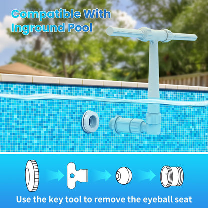 Dual Spray Water Fountains for Above Ground/Inground Pools, 2-in-1 Adjustable Waterfall Pool Sprinkler Fountain for Cooling
