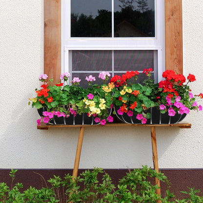 3PCS 24 Inch Window Box Liner Fabric Planter Basket Liner Trough Planter Insert Liner Black Hanging Flower Basket Liners