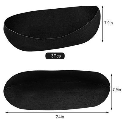 3PCS 24 Inch Window Box Liner Fabric Planter Basket Liner Trough Planter Insert Liner Black Hanging Flower Basket Liners