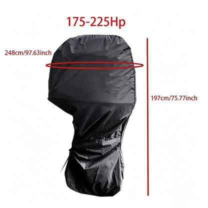 600D Oxford Outboard Motor Cover, 175-225HP Waterproof Engine Protector