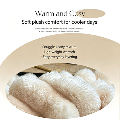 Cozy Rabbit Plush Nap Blanket Thickened Flannel Milk Fleece Office Leg Throw Off White 120×200cm Ideal Christmas Gift