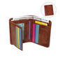 Retro Style PU Leather Men Trifold Wallet Compact Short Card Organizer Coin Pocket Brown Great Christmas Present