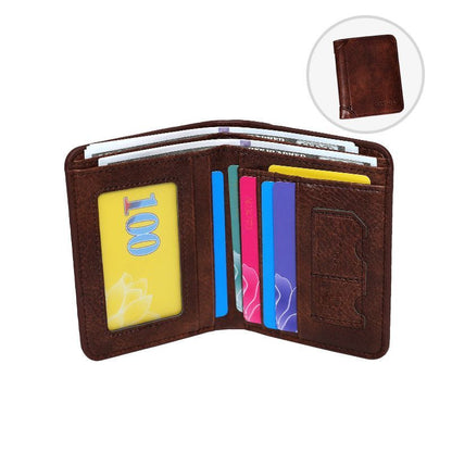 Sleek PU Leather Men Bifold Wallet Classic Short Card Holder Coin Pocket Minimalist Coffee Popular Christmas Holiday Gift