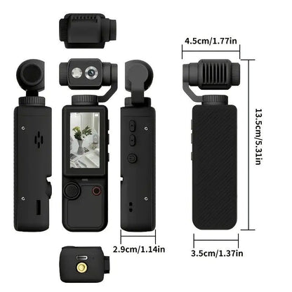 Full HD Handheld Action Camera with 16GB Memory, Portable Pocket Gimbal Camera for Outdoor Travel Vlogging, Featuring a Handheld Gimbal and 1.9-inch Screen.WHITE