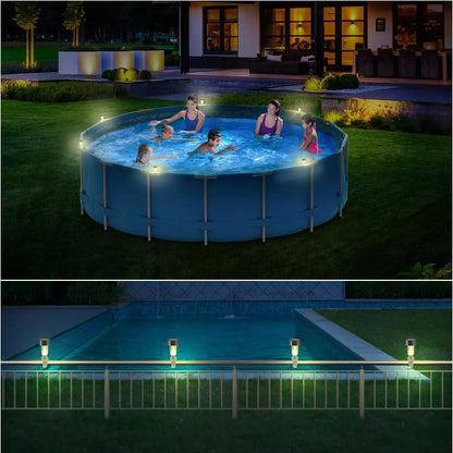 Waterproof Solar LED Pool Light, Night Light for Ground Pool Fence Decoration and Pool Accessories