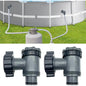 Inlet/Outlet Valve Compatible with Coleman, Intex, Bestway, Above Ground Pool Filter Pump, Pool Pump Replacement Parts, for 1-1/2 Inch Hose (2) Set