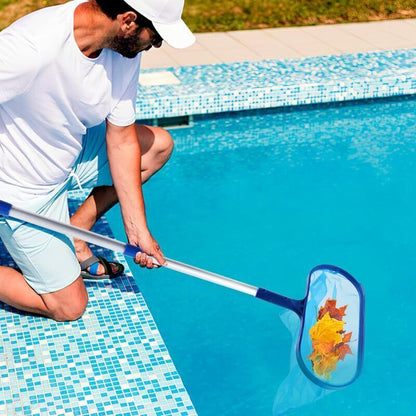 Pool Leaf Skimmer with Telescopic Handle, Fine Mesh Net, Pool Cleaning Tool