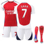 Arsenal Home Shirt Kids 2024-2025 with Socks No. 7 Saka No.7 28