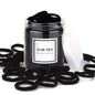 50 pcs Black Hair Ties, Seamless Cotton Ponytail Holders, Elastic Hair Bands That Don't Hurt for Thick, Heavy and Curly Hair dark