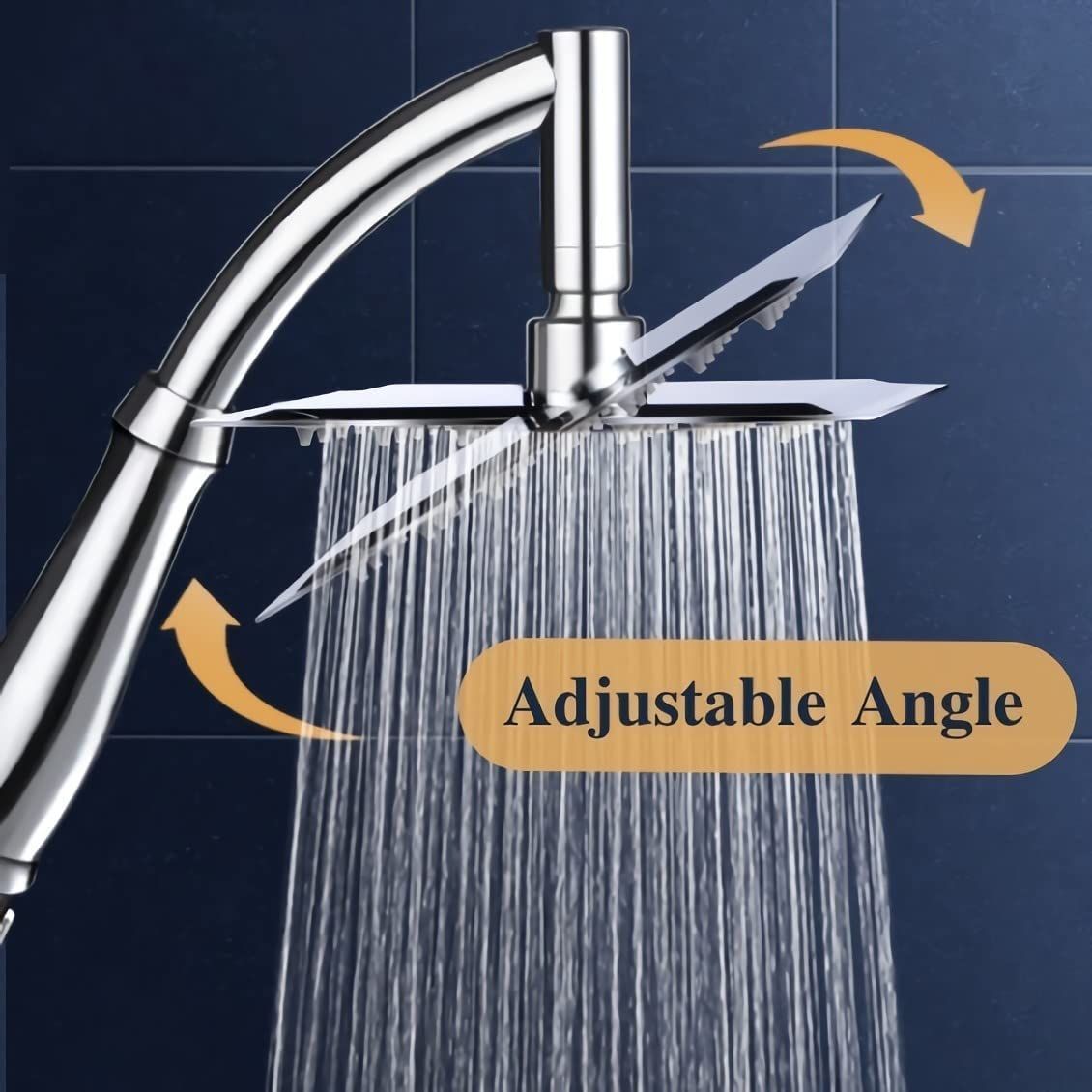 Powerful Rain Shower Head - High Pressure Rain Shower Heads - Large Square Shower Head with Chrome Finish - Universal Replacement Shower Accessories