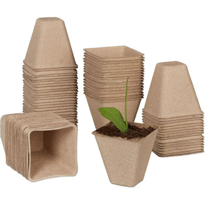 120 Pieces Biodegradable Seedling Pots, Biodegradable Pots, Biodegradable Seedling Pots for Seedlings, for Seedling Herbs, Flowers, Vegetables