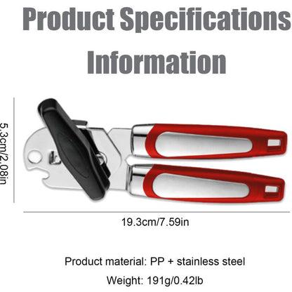 Kitchen Storage Accessory, Kitchen Manual Can Opener Handheld Can Opener with Smooth Edge Stainless Steel Blade