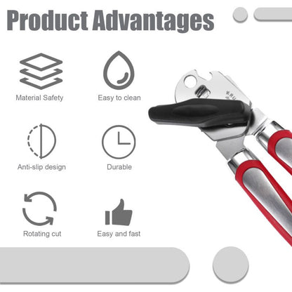 Kitchen Storage Accessory, Kitchen Manual Can Opener Handheld Can Opener with Smooth Edge Stainless Steel Blade