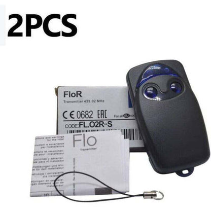 2 Pcs Flo2r-S 433.92 MHz 2-Button Electric Garage Door Remote Control, Compatible with the Nice Remote Garage Door Remote Control