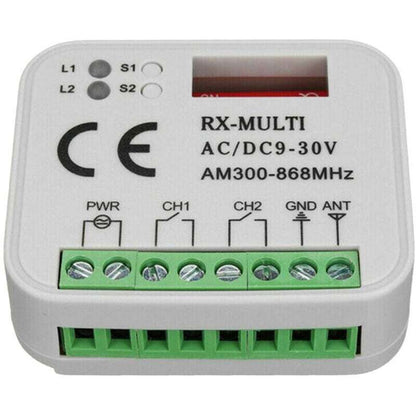 Remote Receiver for Garage Door 433 868 MHz RX Multi 300-900 MHz AC DC 9-30V Receiver with Remote Control