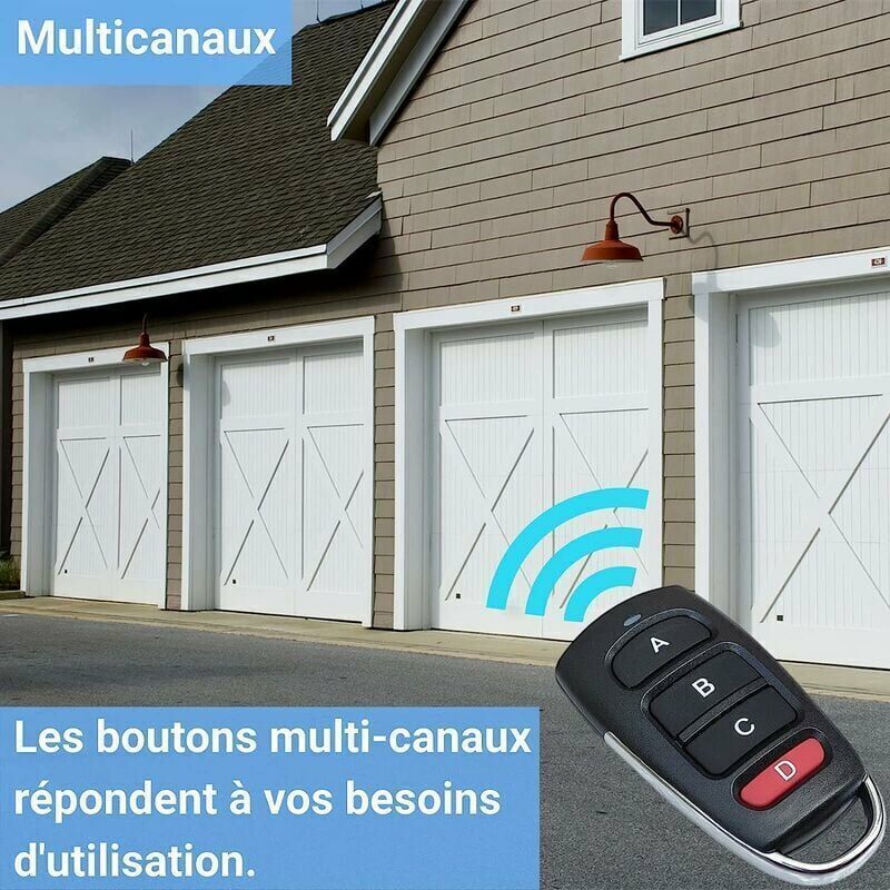 1 Pcs Universal Gate Remote Control, Garage Door Remote Control, 433.92 MHz, 4-Button Remote Controls, Fixed Code Duplicator