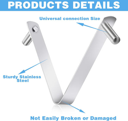 3Pcs Pool Brush Clip V-Shaped Clip, Pool Pole Clips Pool Hooks for Poles, Stainless Steel Clips Double Pin Spring Button Clip for Brushes Skimmers Pool Net Swimming Pool Spa Brush