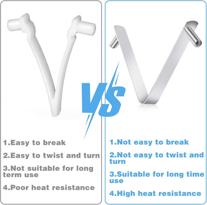 3Pcs Pool Brush Clip V-Shaped Clip, Pool Pole Clips Pool Hooks for Poles, Stainless Steel Clips Double Pin Spring Button Clip for Brushes Skimmers Pool Net Swimming Pool Spa Brush
