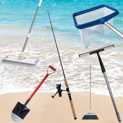 3Pcs Pool Brush Clip V-Shaped Clip, Pool Pole Clips Pool Hooks for Poles, Stainless Steel Clips Double Pin Spring Button Clip for Brushes Skimmers Pool Net Swimming Pool Spa Brush