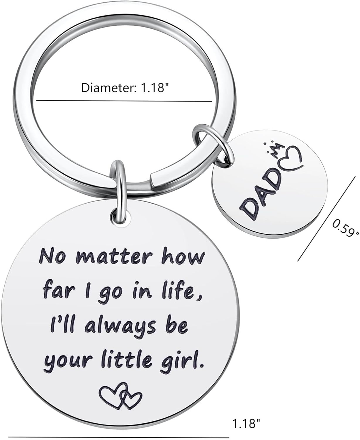 Dad Gift from Daughter, Christmas Best Dad Key Chain, Birthday Father's Day Jewelry for Father Stepdad Papa