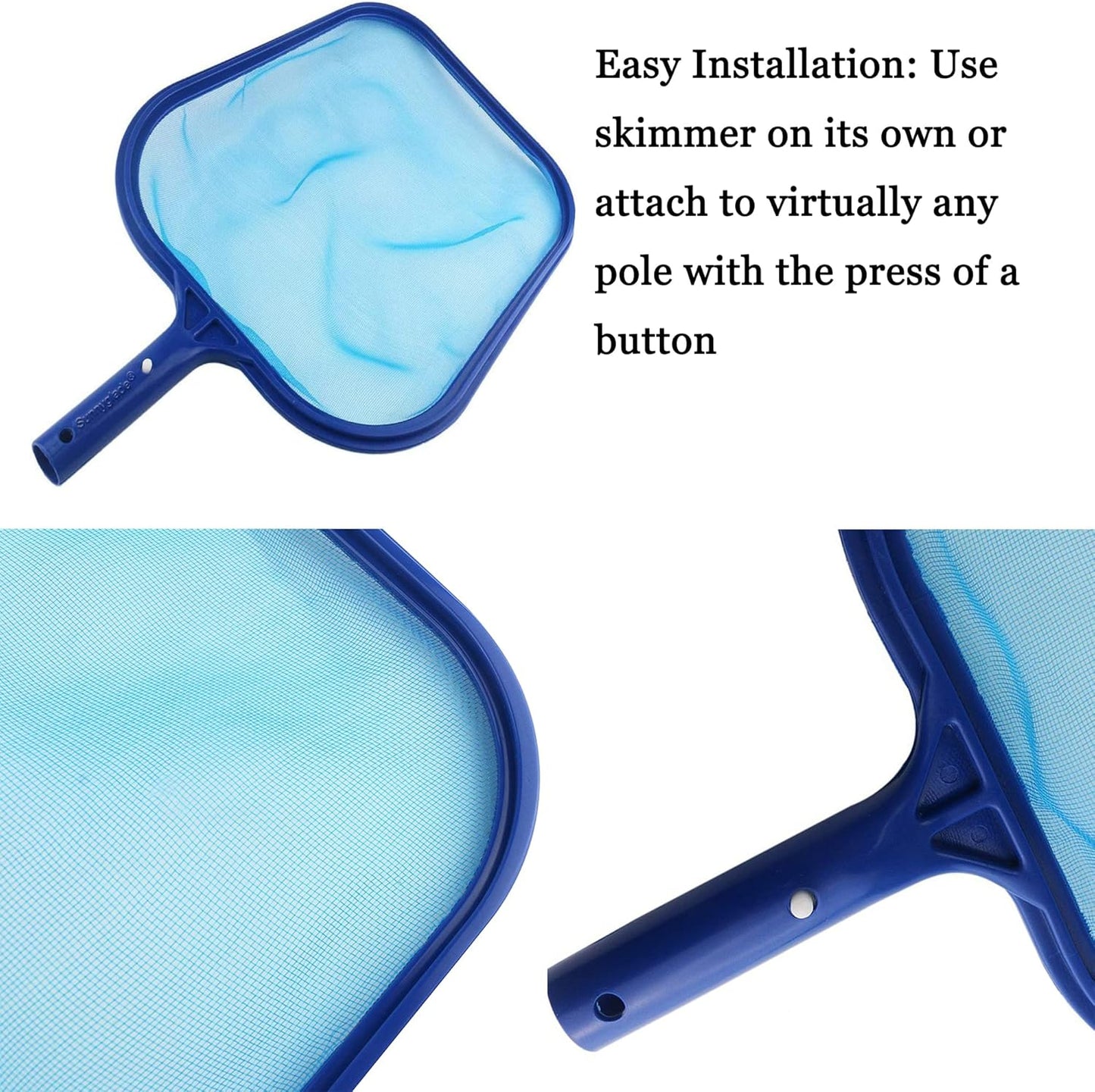 Swimming Pool Cleaner Supplies/Professional Heavy Duty Pool Leaf Rake Fine Mesh Frame Net/Cleaning Leaf Skim Net (17.5x11.8in)