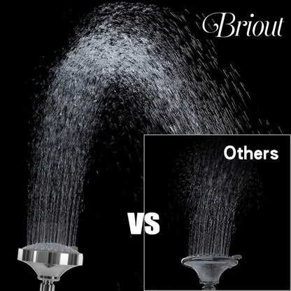 Shower Head, High Pressure Shower Heads 4.1 Inch 5 Settings Rain High Flow Fixed Showerhead for Luxury Shower Experience Even at Low Water Pressure, Chrome