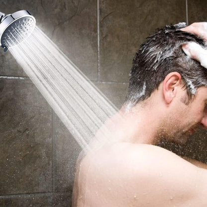 Shower Head, High Pressure Shower Heads 4.1 Inch 5 Settings Rain High Flow Fixed Showerhead for Luxury Shower Experience Even at Low Water Pressure, Chrome