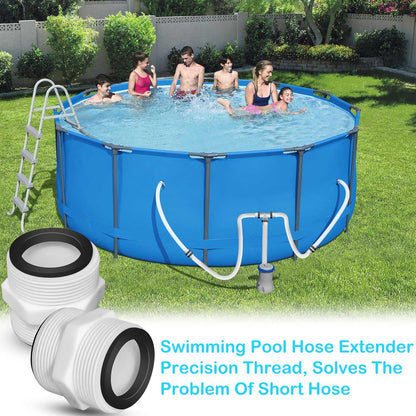 2Pcs 1.5’to 1.5’ Pool Hose Adapter, Pool Hose Connector Coupling Above Ground Pool Hose Adapter Compatible with Intex, Garden Hose Extender with 2 Rings Gaskets for 1.5 Inch Above Ground Pool Hose