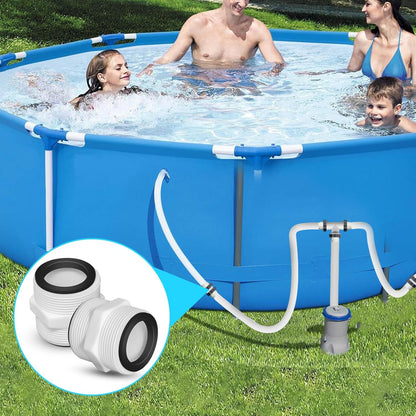 2Pcs 1.5’to 1.5’ Pool Hose Adapter, Pool Hose Connector Coupling Above Ground Pool Hose Adapter Compatible with Intex, Garden Hose Extender with 2 Rings Gaskets for 1.5 Inch Above Ground Pool Hose