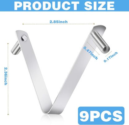 9Pcs Pool Brush Clip V-Shaped Clip, Innovative Pool Hooks for Poles Double Pin Spring Button Clip for Stainless Steel Clips, Applies to Pool Swimming Pools & Accessories Tools Pool Pole Clips