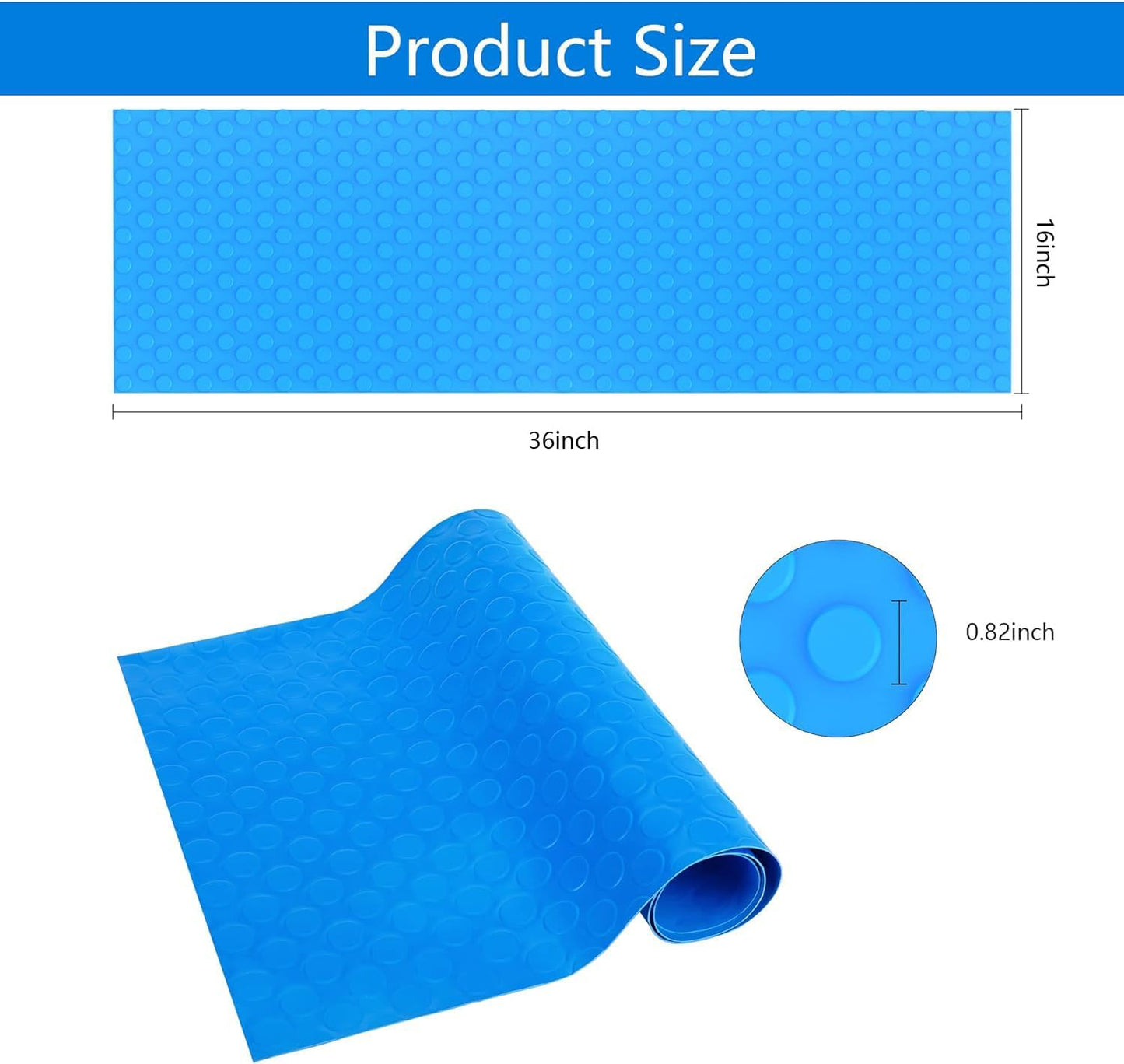 16" x 36" Pool Ladder Mat-Large Swimming Pool Step Mat with Non-Slip Texture-Protective Ladder Pad for Above Ground Pools Liner and Stairs (Dots)