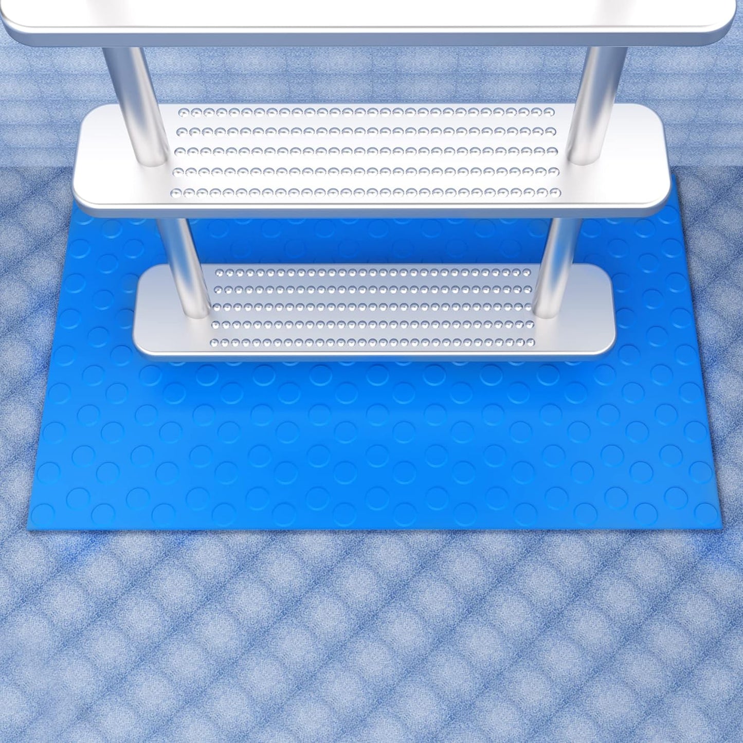 16" x 36" Pool Ladder Mat-Large Swimming Pool Step Mat with Non-Slip Texture-Protective Ladder Pad for Above Ground Pools Liner and Stairs (Dots)