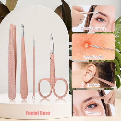 Manicure Set-Stainless Steel Nail Care Set-12 in 1 Professional Ingrown Toenail Clipper Grooming Tool-Pedicure Kit & Toe Nail Cutter-Men Gifts for Grandpa Dad Husband on Fathers Day (Rose Gold)