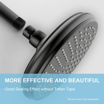 Shower Arm with Flange, 6 in Ceiling Mount Replacement Rain Shower Head Straight Arm Ceiling-Mounted For Fixed Shower Head & High Pressure Rain, Matte Black