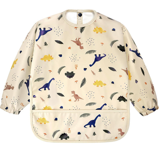 Long Sleeve Baby Bib, Full Sleeve Bib, Baby Toddler Waterproof Sleeved Bibs Smock, Machine Washable