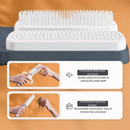Women's Black Antistatic Hair Brush Massage Comb Retractable for Fine Hair Easily Removes Hair