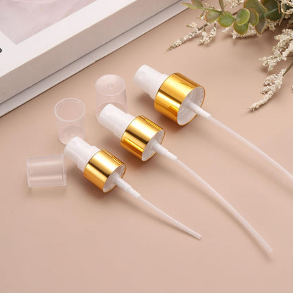 12 Pcs Gold White Spray Top, 24/410 Fine Mist Sprayer Reusable Replacement Spray Bottle Pump Plastic Top for Cosmetic Perfume and Body Sprays Bottle