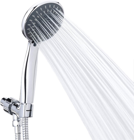 High Pressure Handheld Shower Head  5-Settings Powerful Water Spray Shower Head against Low Pressure Water Flow with Stainless Hose and Adjustable Mount