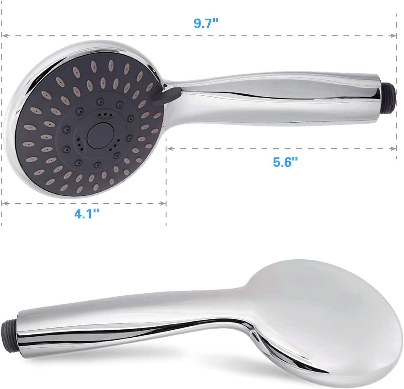 High Pressure Handheld Shower Head  5-Settings Powerful Water Spray Shower Head against Low Pressure Water Flow with Stainless Hose and Adjustable Mount