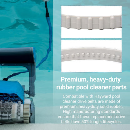 (2 Pack)  RCX23002 Replacement Soft Tread Drive Belt - Premium, Heavy-Duty Rubber Pool Cleaner Parts | Compatible with Aquavac Tiger Shark (Plus and QC) and SharkVac Pool Cleaners