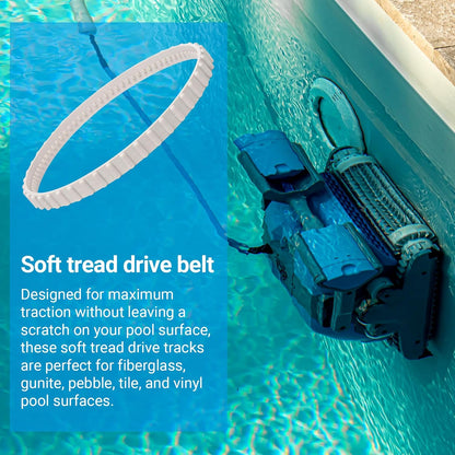 (2 Pack)  RCX23002 Replacement Soft Tread Drive Belt - Premium, Heavy-Duty Rubber Pool Cleaner Parts | Compatible with Aquavac Tiger Shark (Plus and QC) and SharkVac Pool Cleaners