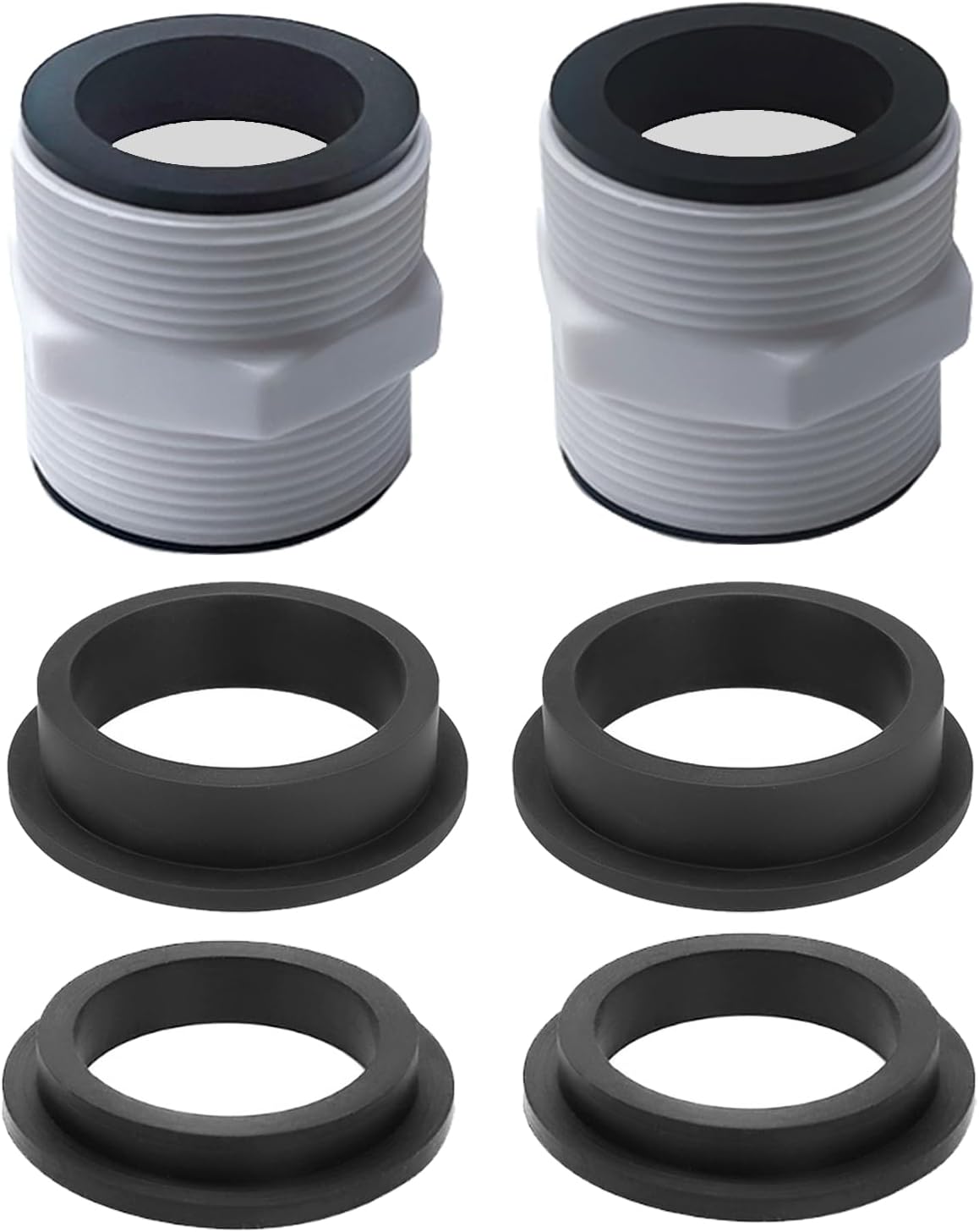 Pool Hose Connector for Intex Coleman Swimming Pool Pump Hose Extender Adapter with 11228 11412 L-Shape O-Ring Gasket | 2 Hose Connector 8 Sealing Rings