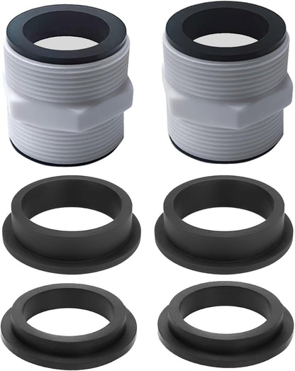 Pool Hose Connector for Intex Coleman Swimming Pool Pump Hose Extender Adapter with 11228 11412 L-Shape O-Ring Gasket | 2 Hose Connector 8 Sealing Rings