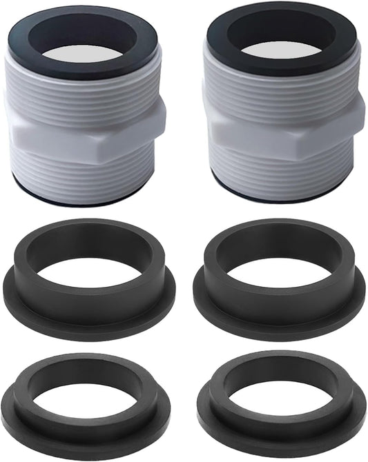 Pool Hose Connector for Intex Coleman Swimming Pool Pump Hose Extender Adapter with 11228 11412 L-Shape O-Ring Gasket | 2 Hose Connector 8 Sealing Rings