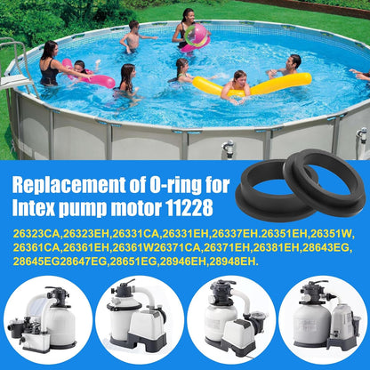 Pool Hose Connector for Intex Coleman Swimming Pool Pump Hose Extender Adapter with 11228 11412 L-Shape O-Ring Gasket | 2 Hose Connector 8 Sealing Rings