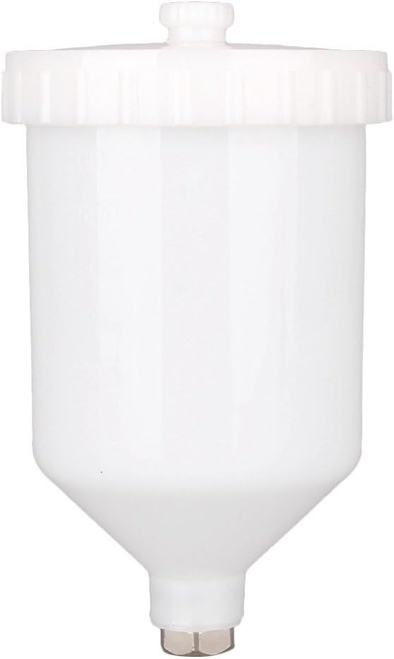 600ml Spray Paint Gun Cup Air Gravity Feed Paint Spray Auto Car Pot Threaded Connector Capacity for Spray Gun White