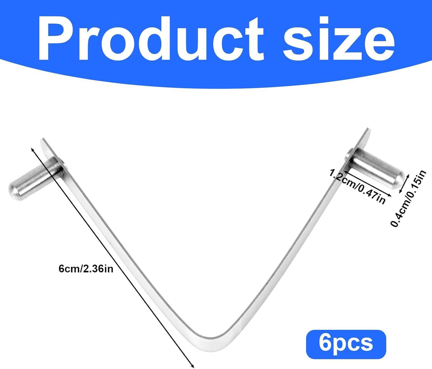 6pcs Pool Brush V-Shaped Clip, Stainless Steel Double Pin Spring Button Clip Pool Pole Butterfly Clips for Spa Skimmer Nets Vacuum Brushes Leaf Rake Swimming Cleaning Tool