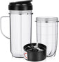 2 Pack Replacement Blender Cups set for magic bullet ，22oz Tall Cup with Flip Top To-Go Lid，16oz Replacement Cup with Cross Blade Replacement Parts Compatible with 250W Magic Bullet MB1001