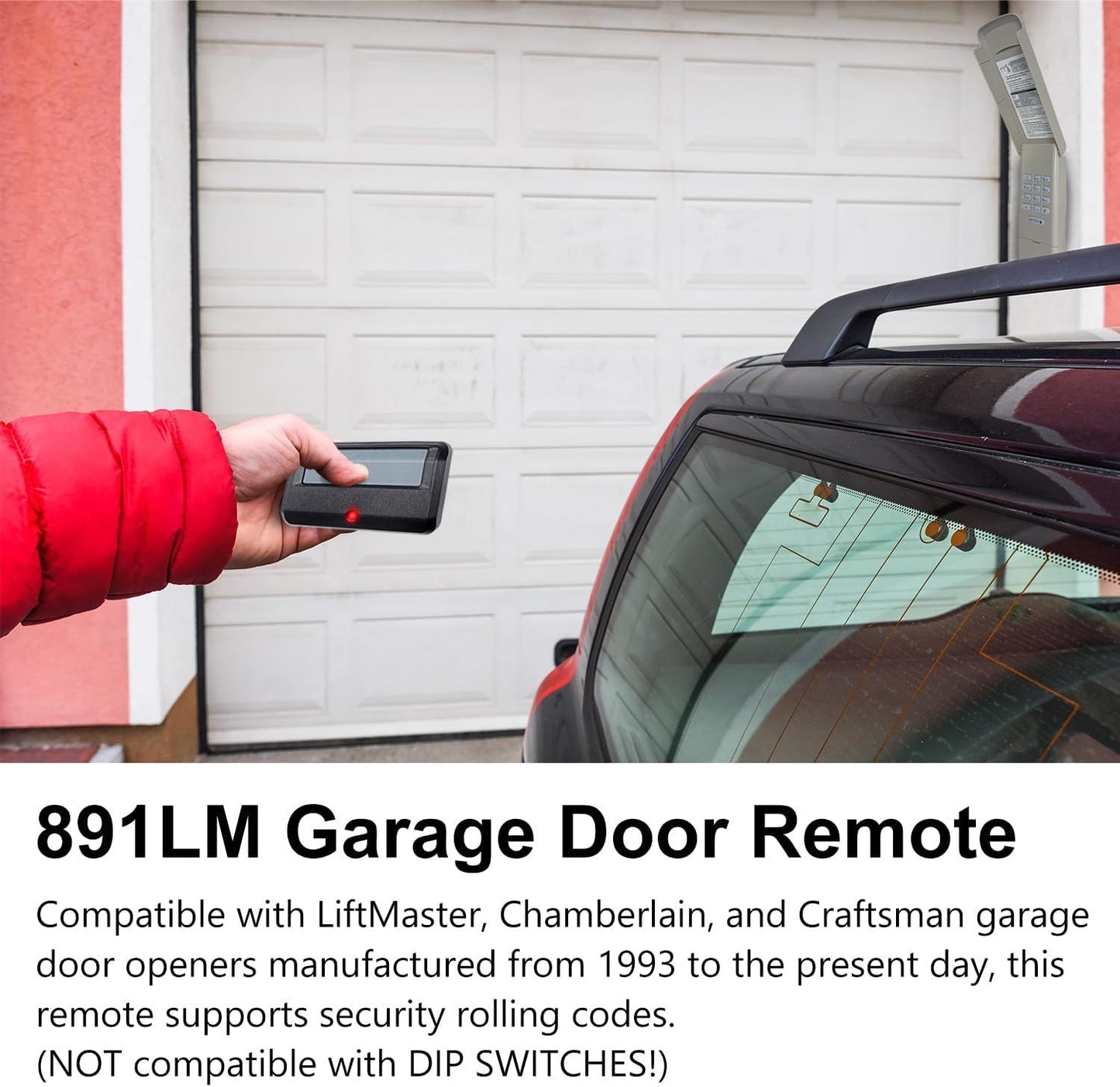 2 for Chamberlain Craftsman LiftMaster Garage Door Opener Remote Replacement, Replaces 891LM 893LM 893MAX 370LM 371LM 373LM 971LM 973LM, no Wait Wireless Remote Keyless Entry, Safe Security